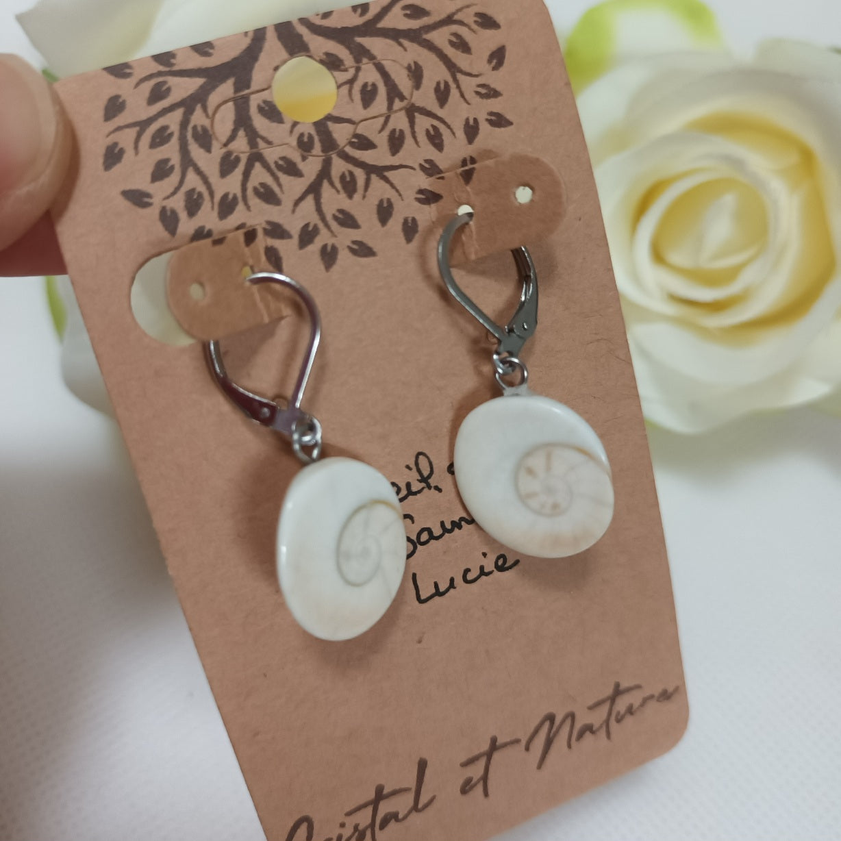 Boucles d’oreilles Œil de Sainte‑Lucie - acier inoxydable - 3,4 × 1,4 cm