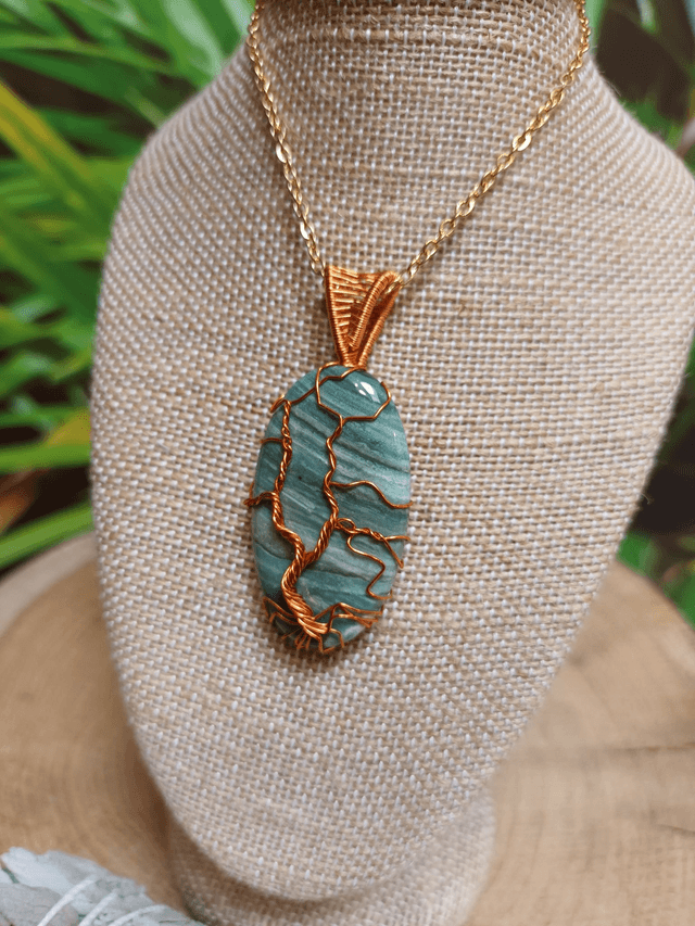 Pendentif Arbre de Vie en jaspe larsonite
