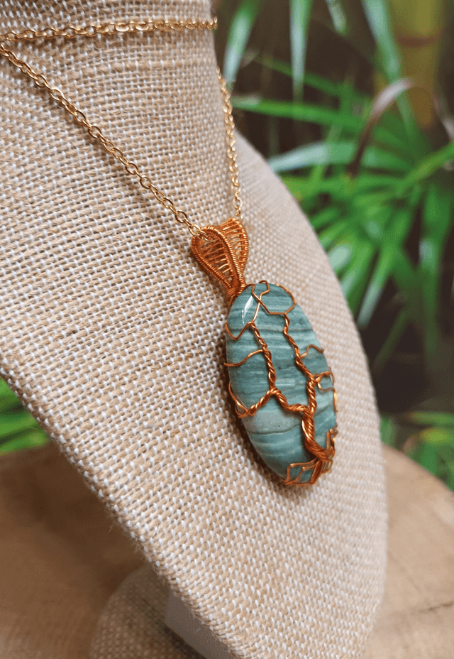 Pendentif Arbre de Vie en jaspe larsonite
