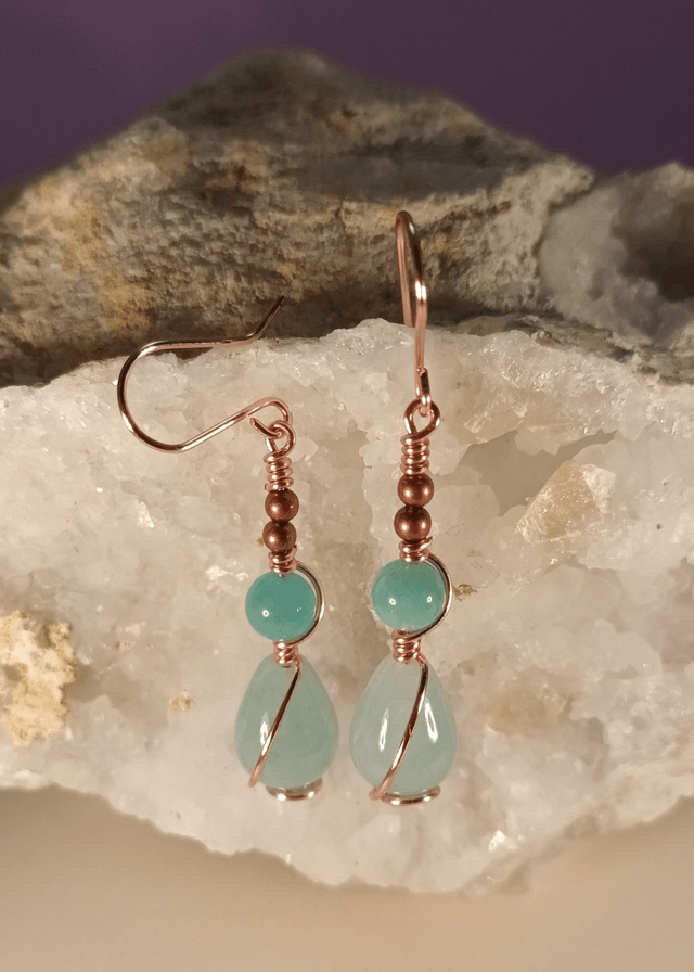 Boucles d'oreilles en amazonite