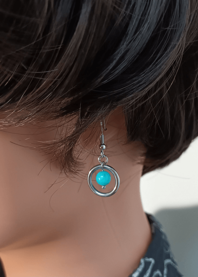 Boucles d'oreilles en amazonite du Pérou