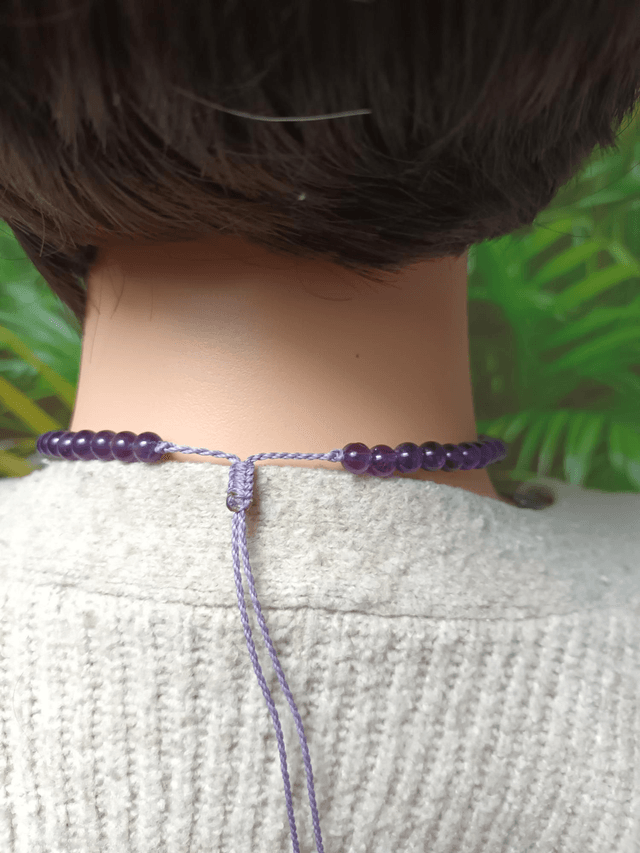 Collier cœur en améthyste