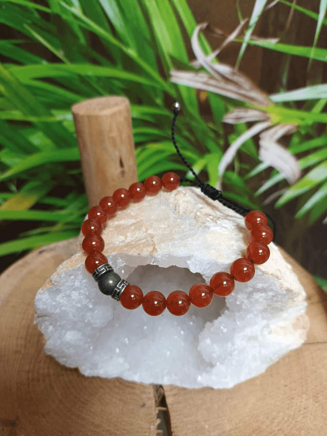Bracelet en cornaline et pyrite