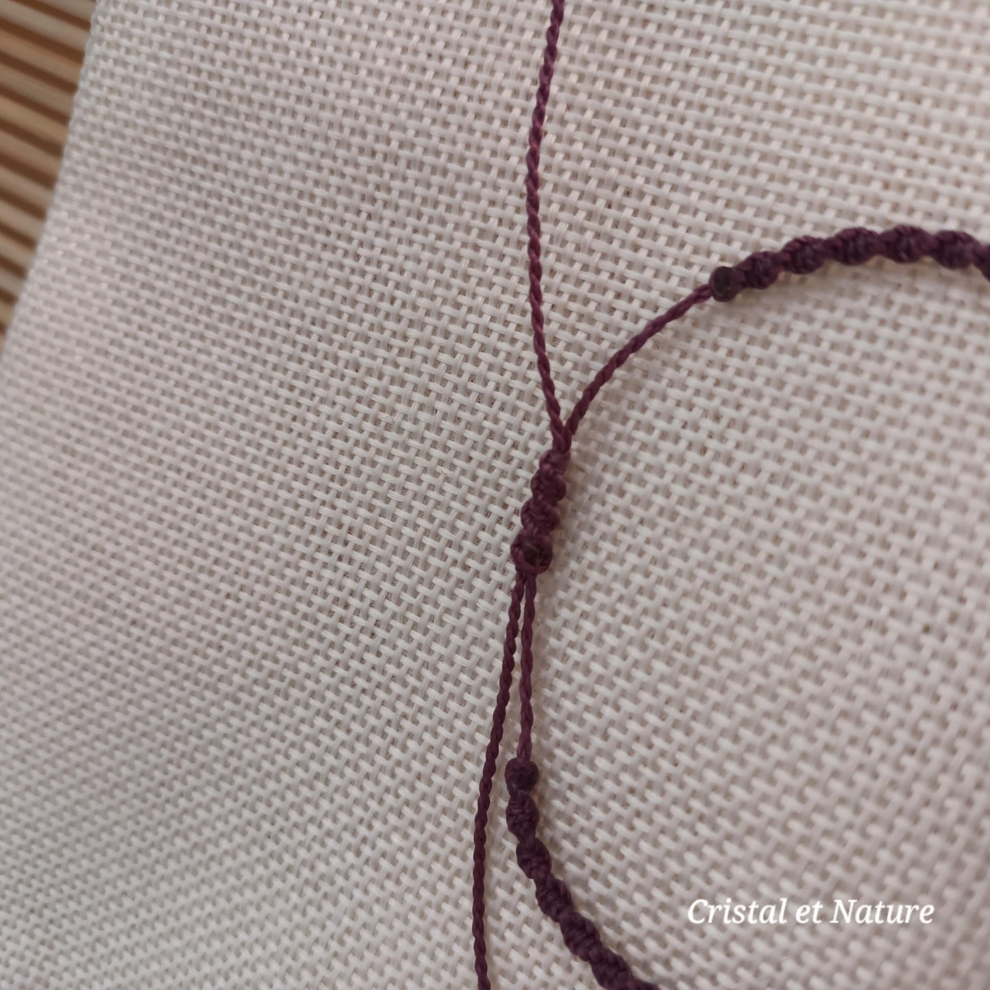 Bracelet micro‑macramé améthyste – perles 8 mm et 6 mm – ajustable