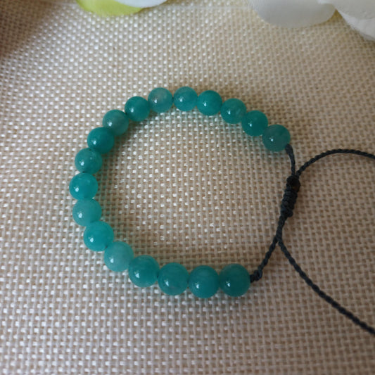 Bracelet amazonite 6 mm - réglable - enfant