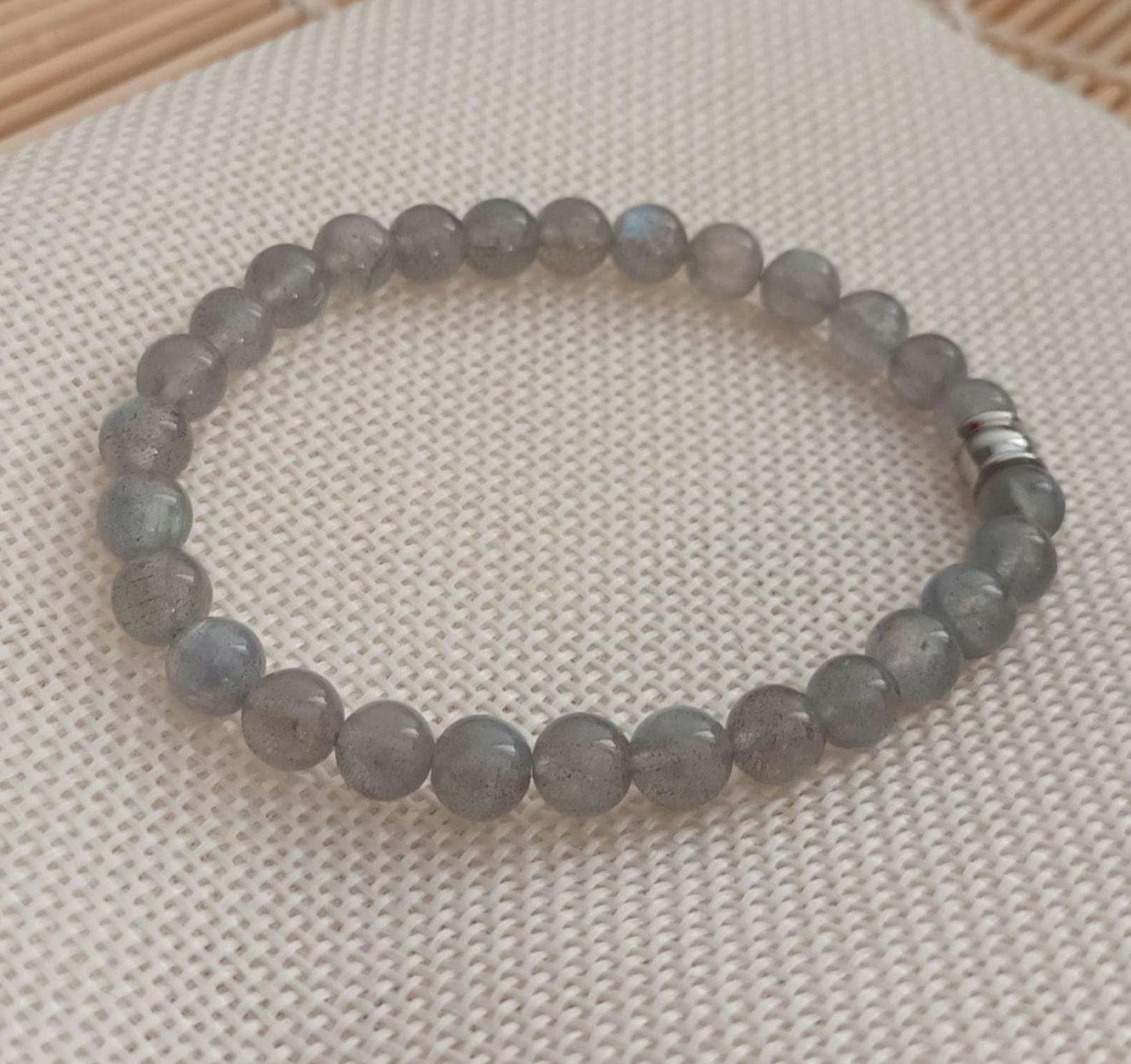 Bracelet labradorite perles 6 mm – élastique