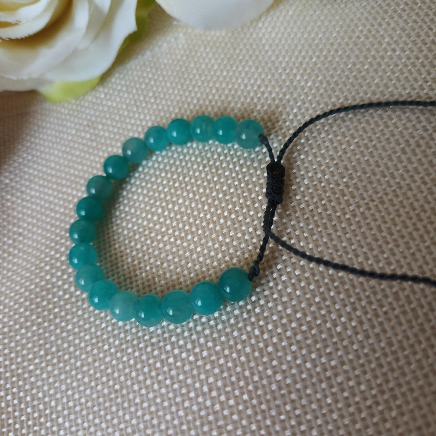 Bracelet amazonite 6 mm - réglable - enfant