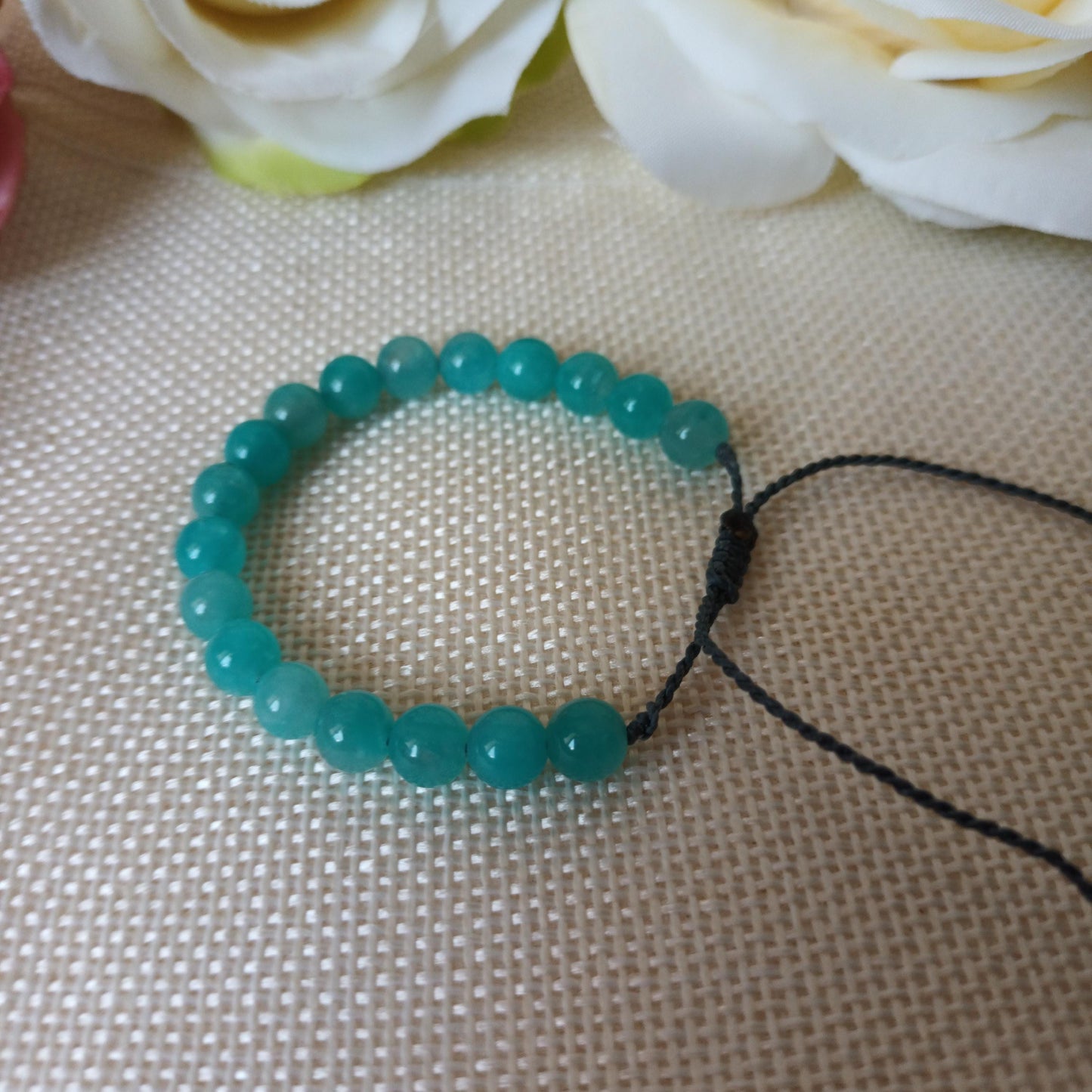 Bracelet amazonite 6 mm - réglable - enfant