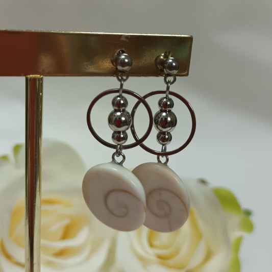 Boucles d’oreilles Œil de Sainte‑Lucie - acier inoxydable - 4,5 × 1,7 cm