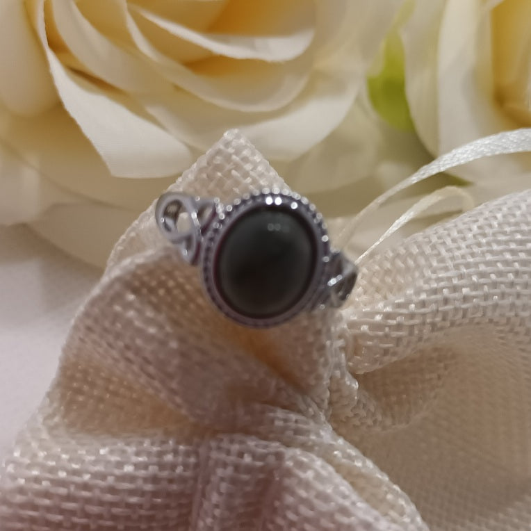 Bague réglable labradorite - laiton rhodié