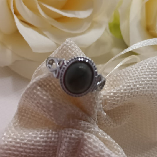 Bague réglable labradorite - laiton rhodié