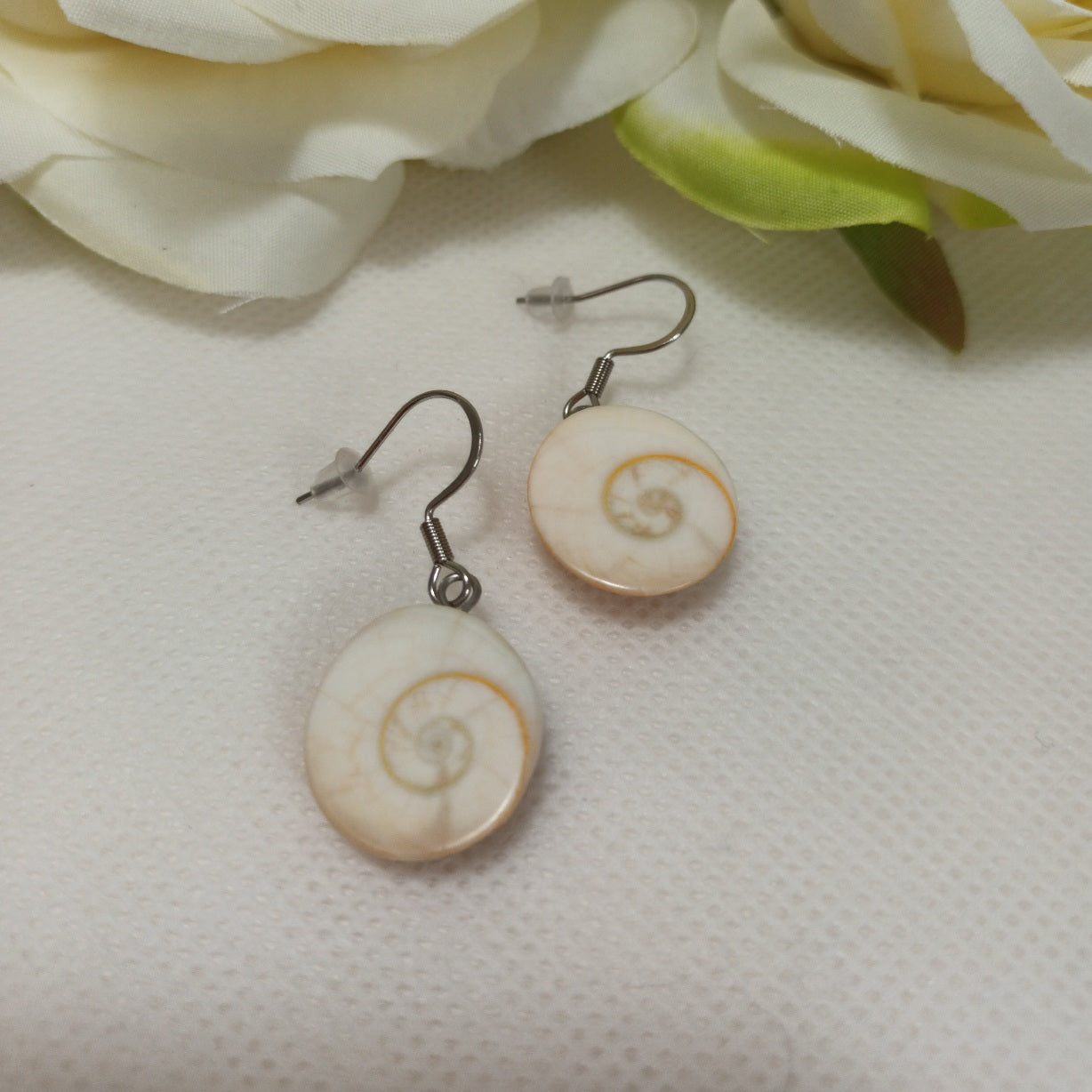 Boucles d’oreilles Œil de Sainte‑Lucie - acier inoxydable - 3,7 × 1,7 cm