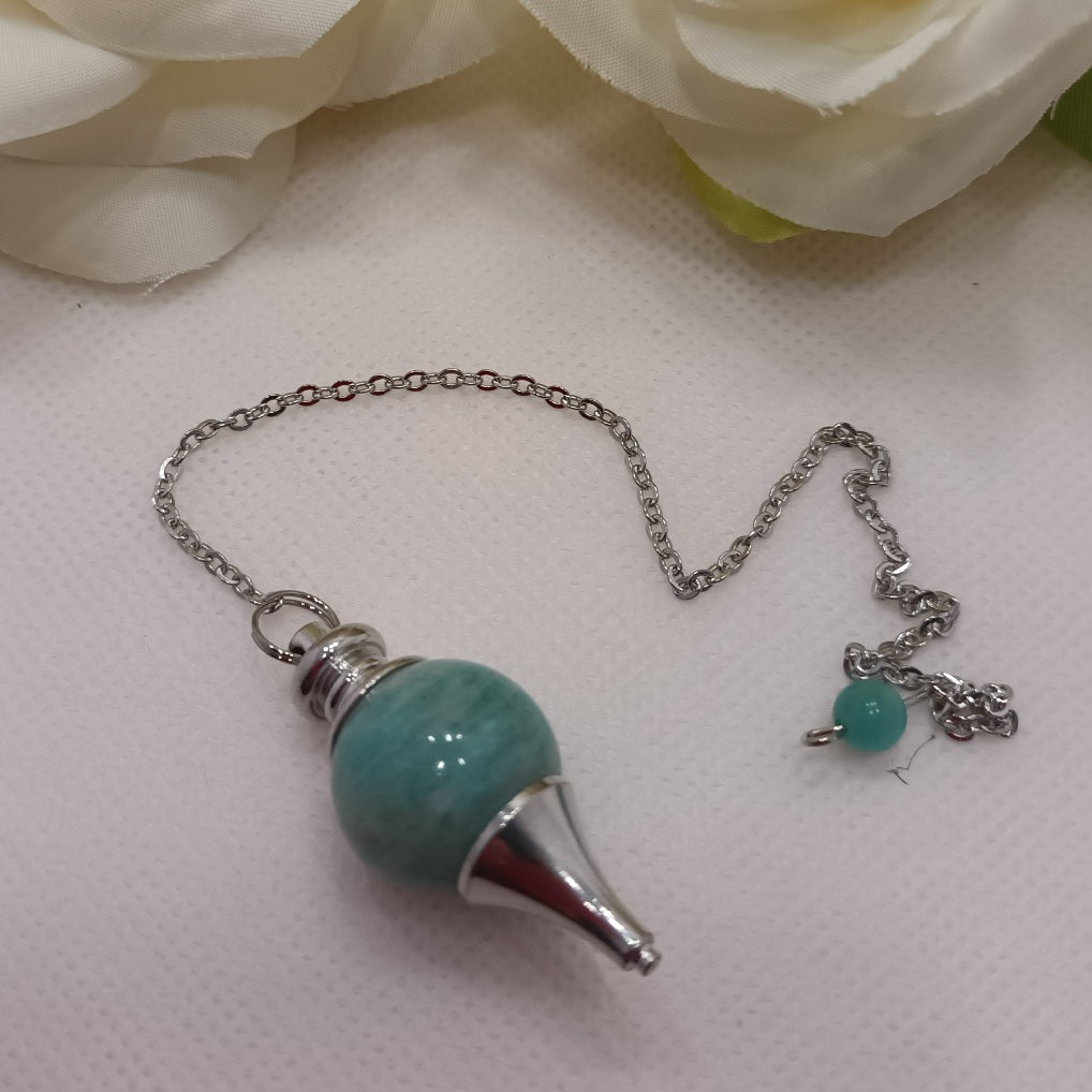 Pendule divinatoire sphère amazonite - radiesthésie - pierre naturelle