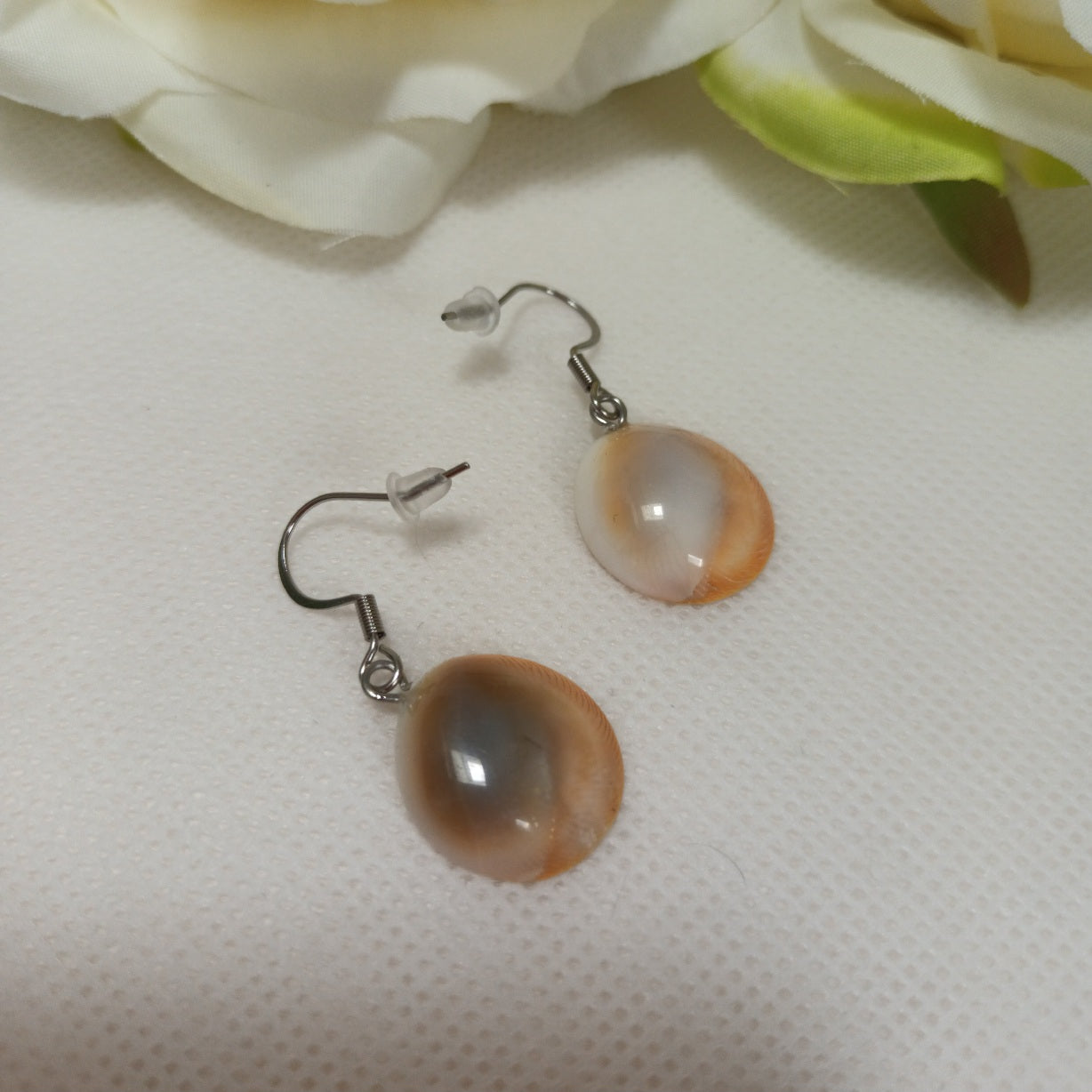 Boucles d’oreilles Œil de Sainte‑Lucie - acier inoxydable - 3,7 × 1,7 cm