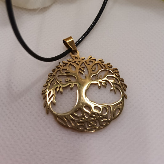Pendentif Arbre de Vie or - acier inoxydable - 3,5 cm