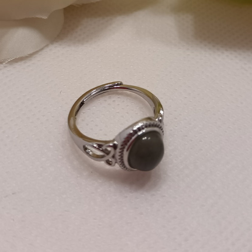 Bague réglable labradorite - laiton rhodié
