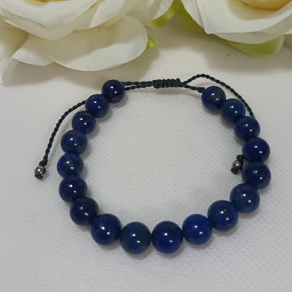 Bracelet lapis‑lazuli 8 mm - ajustable