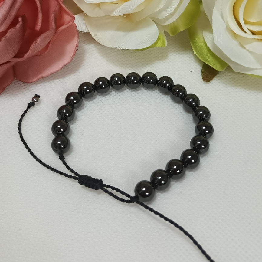 Bracelet hématite magnétique 8 mm - réglable