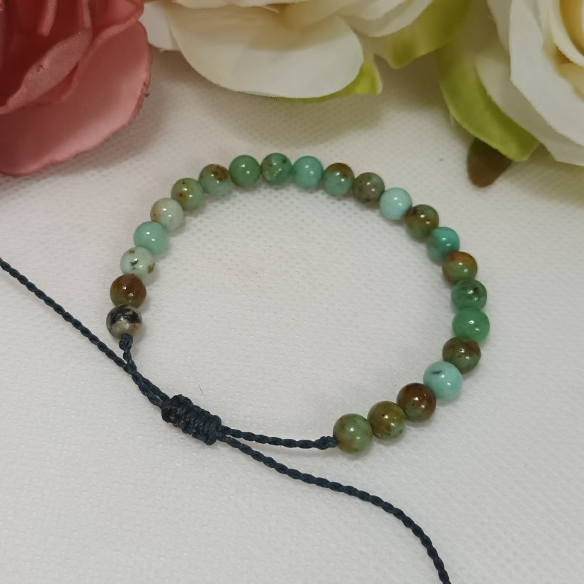 Bracelet turquoise de Mongolie 6 mm • ajustable