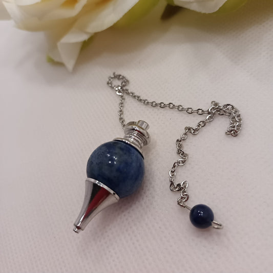 Pendule divinatoire sphère lapis‑lazuli - radiesthésie - pierre naturelle