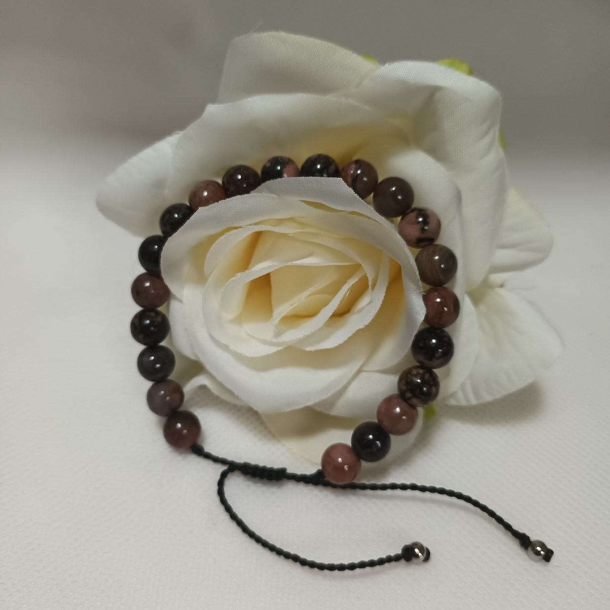 Bracelet rhodonite 8 mm - ajustable