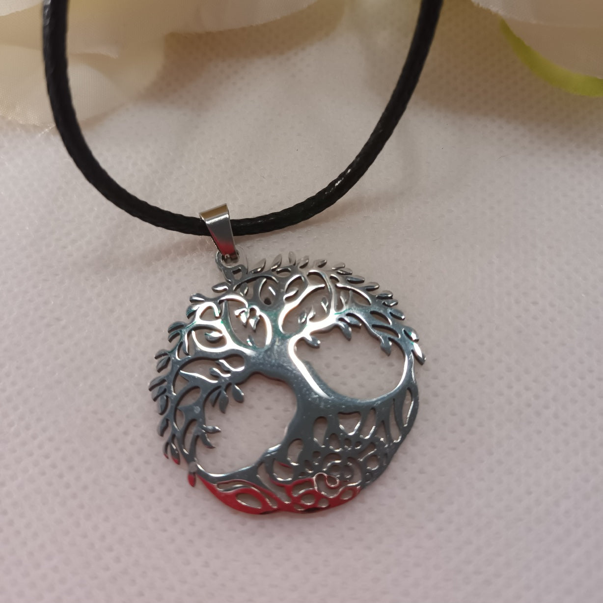 Pendentif Arbre de Vie argent - acier inoxydable - 3,5 cm