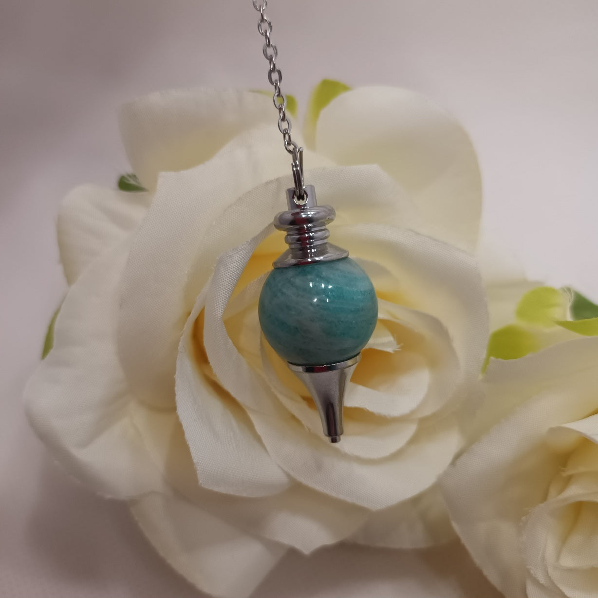 Pendule divinatoire sphère amazonite - radiesthésie - pierre naturelle