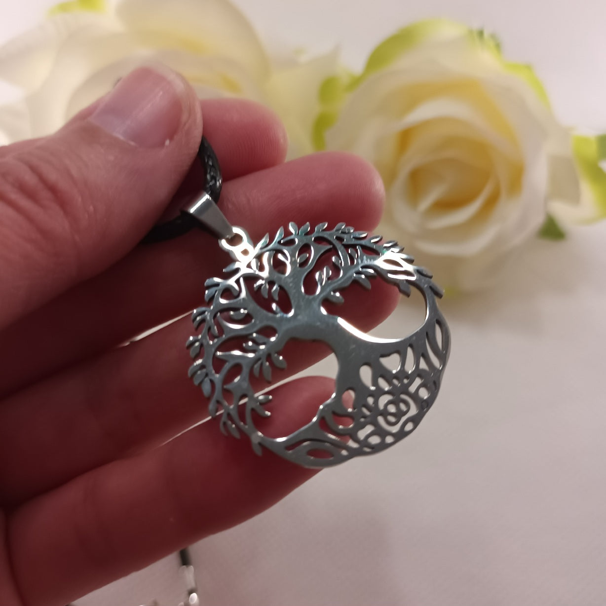 Pendentif Arbre de Vie argent - acier inoxydable - 3,5 cm