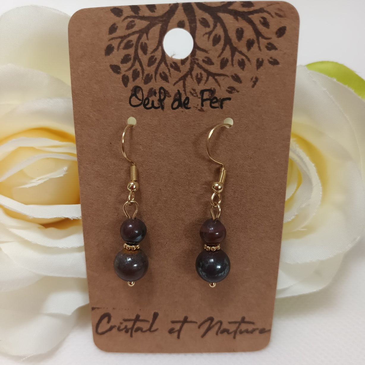 Boucles d’oreilles œil de fer - acier inoxydable - 4,2 × 0,8 cm