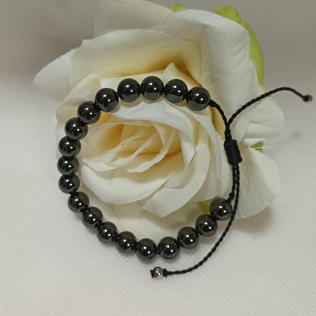Bracelet hématite magnétique 8 mm - réglable